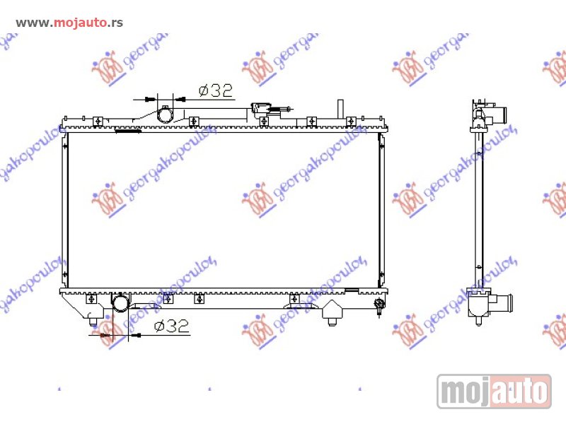 Glavna slika -  HLADNJAK MOTORA 1.6/1.8CC 16V (32.5x66) Toyota carina e/corona sdn-l/b 96-01 -dostupno - MojAuto