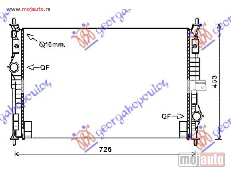 Glavna slika -  HLADNJAK MOTORA BENZIN/DIZEL (65x43.5x18) (VALEO TIP) Citroen jumpy/space tourer 16- -dostupno - MojAuto