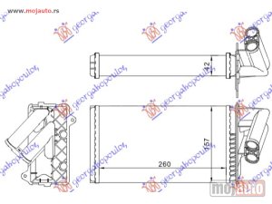 NOVI: delovi  GREJAC KABINE (262x157) (TIP BEHR) Renault laguna 94-98 -dostupno