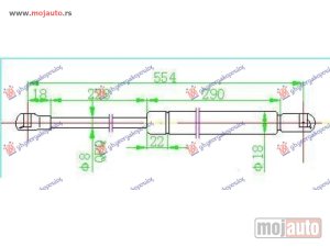 NOVI: delovi  AMORTIZER GEPEK VRATA (555L-305N) Citroen c1 12-14 -dostupno