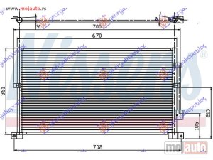 NOVI: delovi  HLADNJAK KLIME ZA SVE MODELE BENZIN/DIZEL (670x361x16) -2002 Ford mondeo 00-07 -dostupno