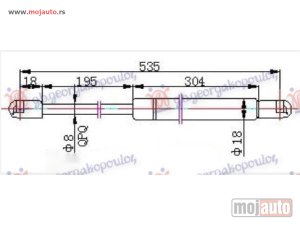 NOVI: delovi  AMORTIZER GEPEK VRATA 5 VRATA (534.5L-520N) Ford mondeo 00-07 -dostupno