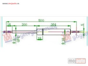 NOVI: delovi  AMORTIZER GEPEK VRATA (500L-480N) Vw golf i 77-83 -nedostupno