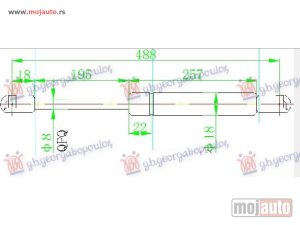 NOVI: delovi  AMORTIZER GEPEK VRATA (485L-460N) Audi a3 03-08 -dostupno