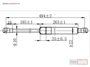 NOVI: delovi  AMORTIZER GEPEK VRATA 5 VRATA (494L-685N) Mazda 6 08-13 -dostupno