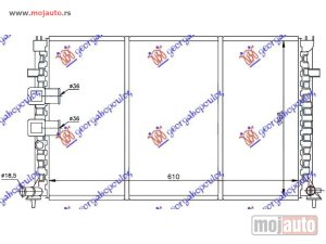 NOVI: delovi  HLADNJAK MOTORA 3.0i 24V / 2.1TD (AUTO) (61x39.8) Citroen xantia 93-01 -nedostupno