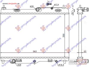 NOVI: delovi  HLADNJAK MOTORA 1.4 BENZIN (AUTO) (56x35.5) Ford fiesta 08-13 -dostupno
