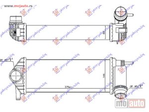 NOVI: delovi  HLADNJAK INTERKULERA 1.2 TCE BENZIN - 1.5 DCi DIZEL (375x145x64) BRZA SPOJNICA Renault kangoo 08-13 -dostupno