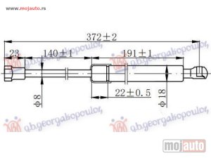 NOVI: delovi  AMORTIZER GEPEK VRATA (375L-495N) Citroen c5 08-16 -nedostupno