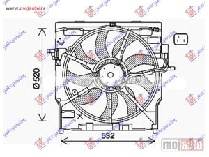 NOVI: delovi  VENTILATOR KOMPLET (DIZEL) (520mm) (850w) (3 PIN) Bmw x6 (e71) 08-14 -dostupno