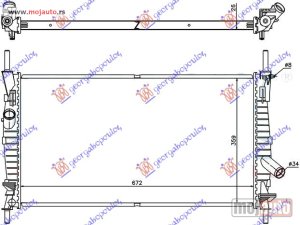 NOVI: delovi  HLADNJAK MOTORA 2.0 TDi (+/-AC) (67x38x26) Ford transit 00-06 -dostupno