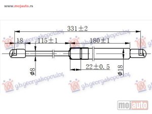 NOVI: delovi  AMORTIZER GEPEK VRATA (CABRIO) (331L-520N) Audi tt 06-14 -dostupno