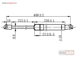 NOVI: delovi  AMORTIZER GEPEK VRATA 3 VRATA (486L-650N) Audi a1 10-14 -dostupno