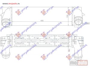 NOVI: delovi  HLADNJAK INTERKULERA 3.0 (30-35dx) DIZEL (495x145x100) Bmw x3 (f25) 11-14 -dostupno