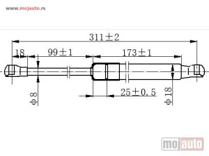 NOVI: delovi  AMORTIZER HAUBE (311L-400N) Bmw series 5 (f10/11) 13-16 -dostupno