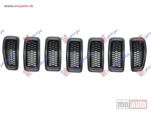 NOVI: delovi  PVC MASKA KOMPLET CRNA (SREBRNI OKVIR) (SET 7 DELOVA) Jeep cherokee (kl) 19- -dostupno