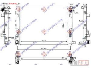 Glavna slika - HLADNJAK MOTORA BENZIN/DIZEL (+AC) (51x40.8x2.7) 12- Dacia sandero 12-16 -dostupno - MojAuto