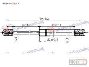 NOVI: delovi  AMORTIZER GEPEK VRATA (405L-615N) Dacia duster 10-17 -dostupno