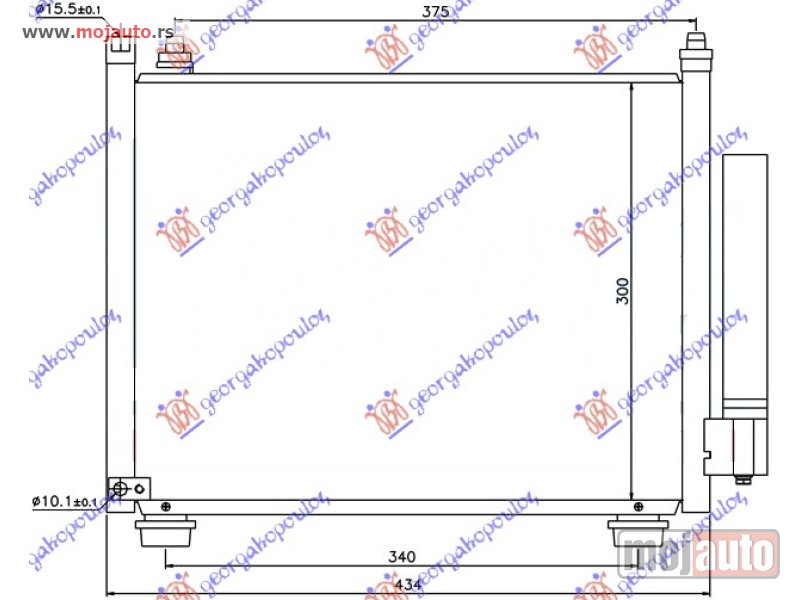 Glavna slika -  HLADNJAK KLIME 1.3 DDiS (385x308x20) 2003- Subaru justy 97-05 -dostupno - MojAuto