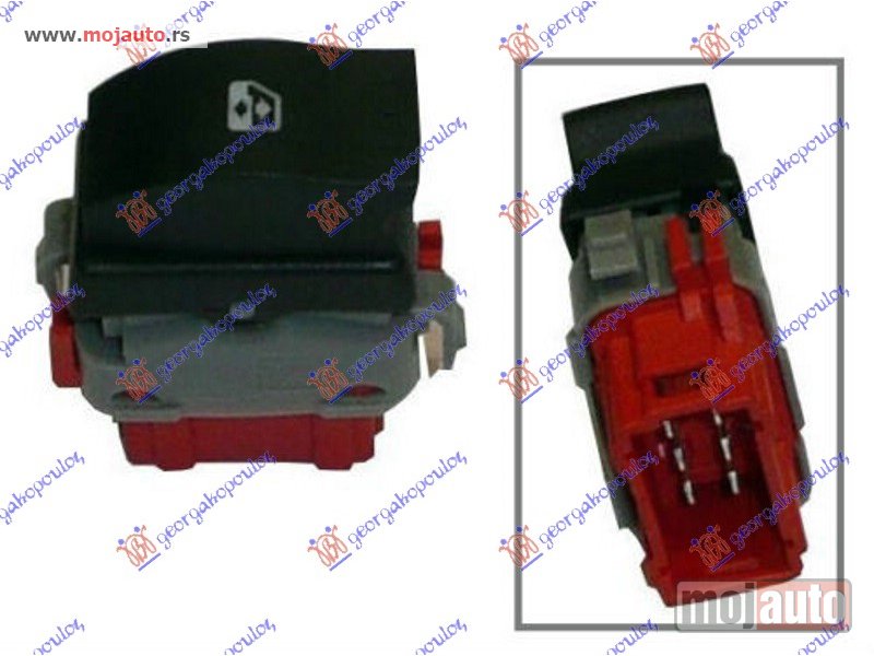 Glavna slika -  PREKIDAC U PREDNJIM VRATIMA (1 TASTER) (CRVENI KONEKTOR) (6 PIN) Desno Renault master/mascott 98-09 -dostupno - MojAuto
