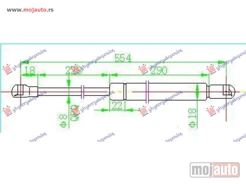 Glavna slika -  AMORTIZER GEPEK VRATA (555L-305N) Citroen c1 12-14 -dostupno - MojAuto