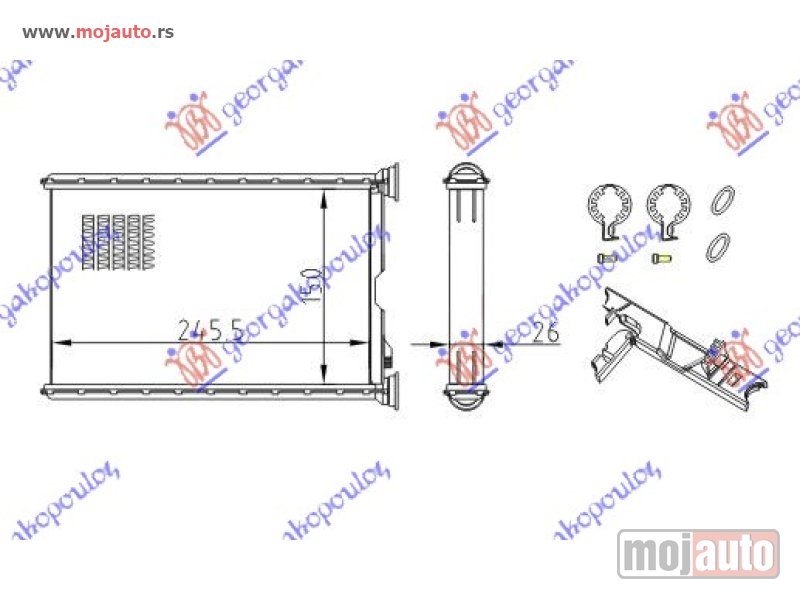 Glavna slika -  GREJAC KABINE (150x245) (TIP VALEO) Bmw series 3 (e92/93) coupe/cabrio 07-11 -dostupno - MojAuto