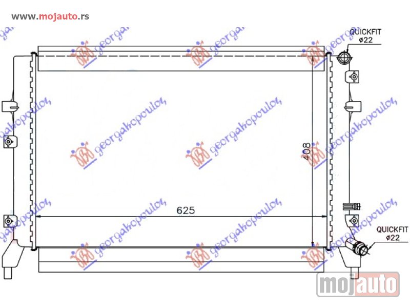 Glavna slika -  HLADNJAK MOTORA DODATNI 1.4 TSi BENZIN (625x400) Vw caddy 04-10 -nedostupno - MojAuto