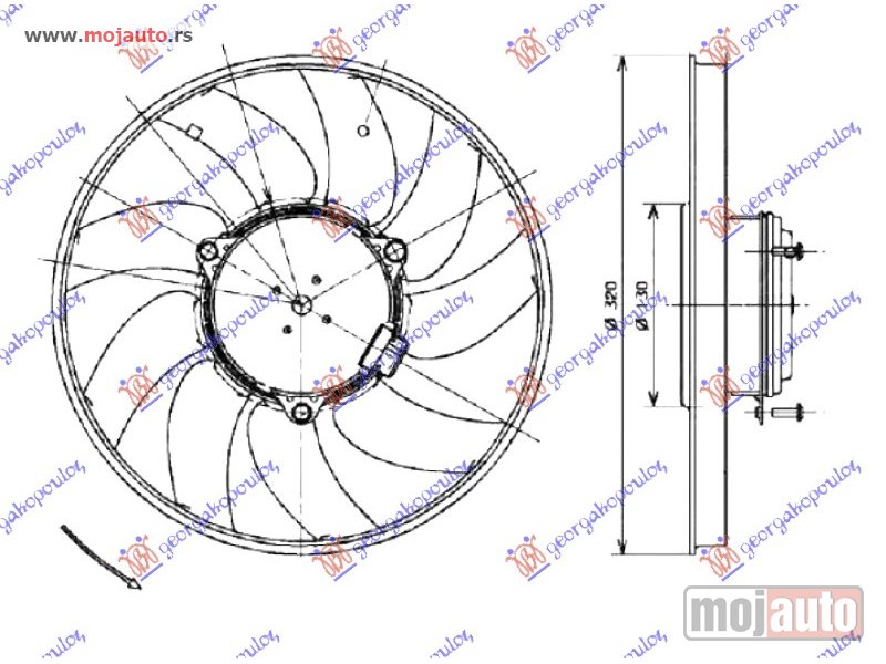 Glavna slika -  VENTILATOR KLIME KOMPLET (2.0/2.1/2.5/3.0TDi) Vw crafter 06-17 -dostupno - MojAuto