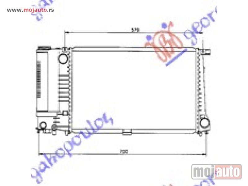 Glavna slika -  HLADNJAK MOTORA 2.0/2.5 BENZIN 6 CILINDARA (52x33x32) Bmw series 5 (e34) 88-95 -dostupno - MojAuto