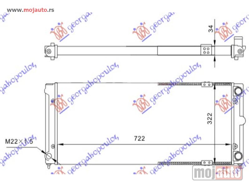 Glavna slika -  HLADNJAK MOTORA 1.6/1.8 (+AC) (72x32) Vw passat 89-93 -dostupno - MojAuto