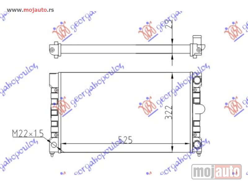 Glavna slika -  HLADNJAK MOTORA 1.6/1.8 (-AC) (52x32) Vw passat 89-93 -dostupno - MojAuto
