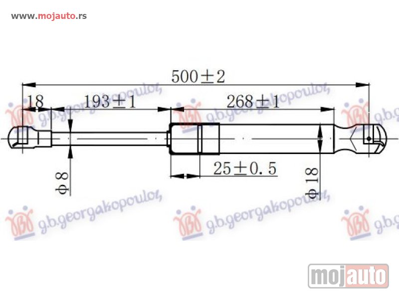 Glavna slika -  AMORTIZER GEPEK VRATA 00- (500L-470N) Audi a3 96-03 -dostupno - MojAuto