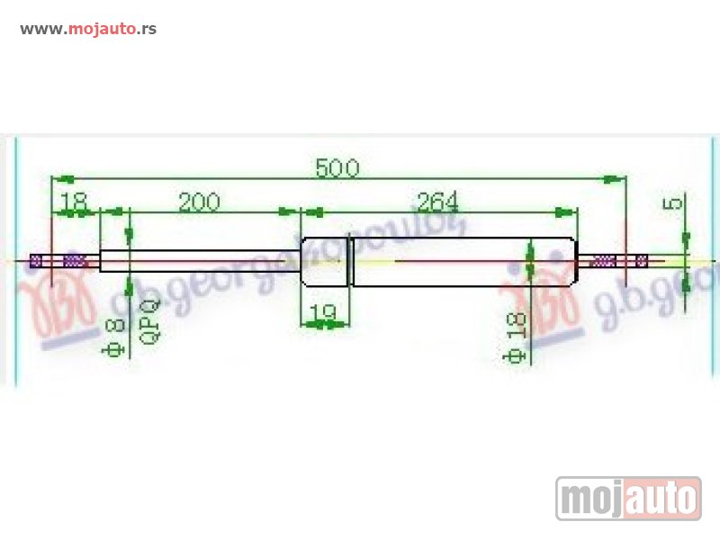 Glavna slika -  AMORTIZER GEPEK VRATA (500L-480N) Vw golf i 77-83 -nedostupno - MojAuto