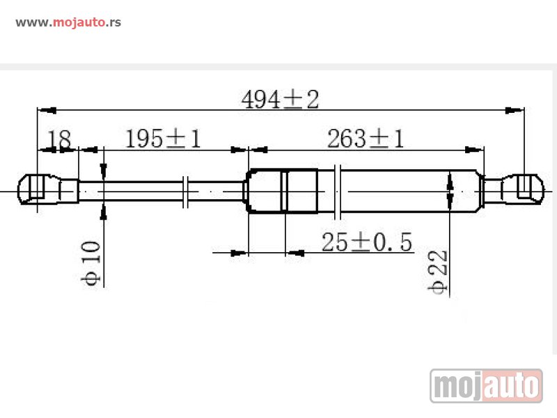 Glavna slika -  AMORTIZER GEPEK VRATA 5 VRATA (494L-685N) Mazda 6 08-13 -dostupno - MojAuto