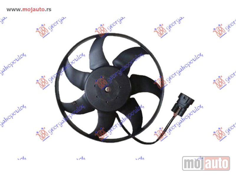 Glavna slika -  VENTILATOR KLIME (MOTOR+ELISA) (345mm) (2 PIN) (DUGULJASTI KONEKTOR) (SA KABLOM) Vw transporter (t4) 91-96 -dostupno - MojAuto