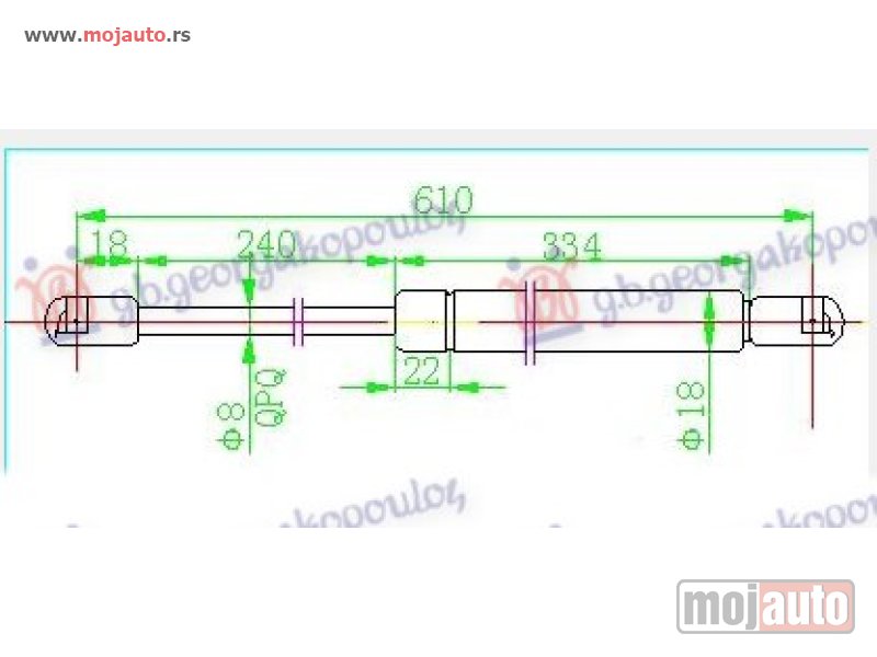 Glavna slika -  AMORTIZER GEPEK VRATA (611L-355N) Citroen saxo 96-99 -dostupno - MojAuto