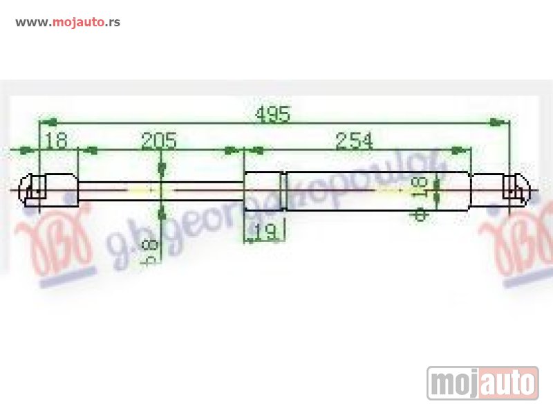 Glavna slika -  AMORTIZER GEPEK VRATA (495L-420N) Citroen c-crosser 07-12 -dostupno - MojAuto