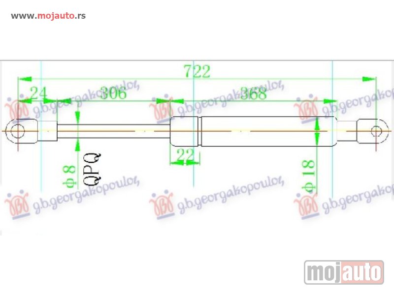 Glavna slika -  AMORTIZER HAUBE (722L-310N) Audi a4 94-00 -dostupno - MojAuto