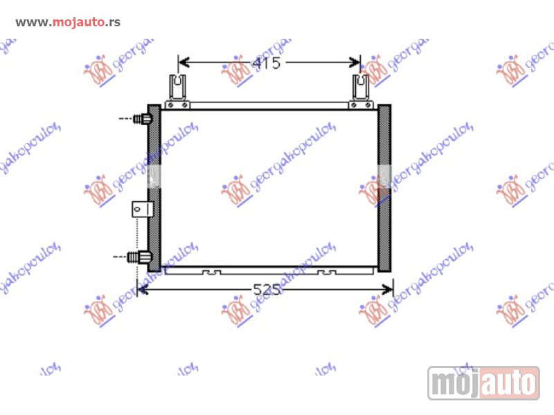 Glavna slika -  HLADNJAK KLIME 1.3 BENZIN (46.5x34.5) 2 PRIKLJUCKA BEZ FILTERA Daihatsu terios 97-06 -nedostupno - MojAuto