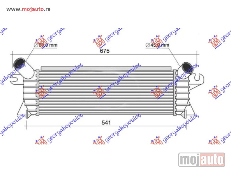 Glavna slika -  HLADNJAK INTERKULERA 1.9 DCI DIZEL 00- (480x133) (NISSENS) Nissan kubistar 03-09 -dostupno - MojAuto