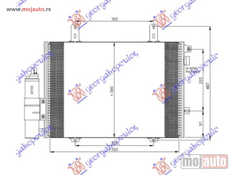 Glavna slika -  HLADNJAK KLIME (500x380) Renault kangoo 98-03 -dostupno - MojAuto