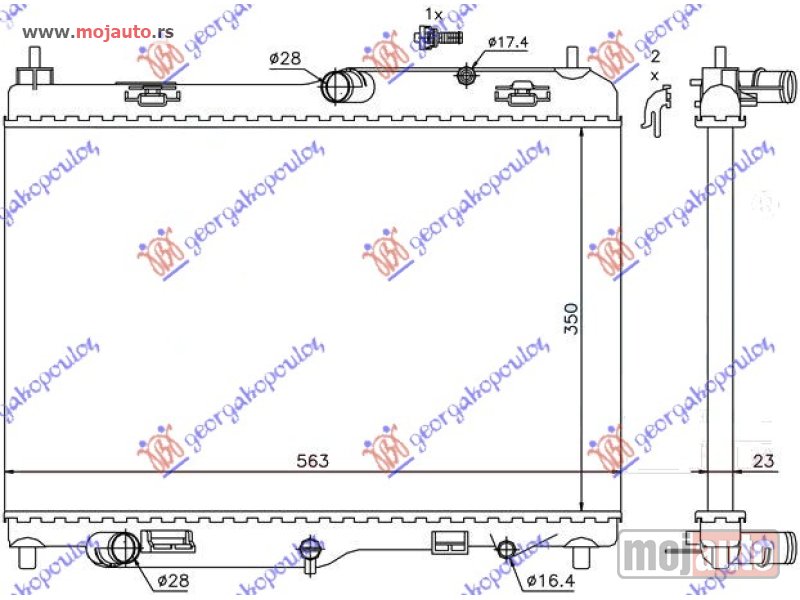 Glavna slika -  HLADNJAK MOTORA 1.4 BENZIN (AUTO) (56x35.5) Ford fiesta 08-13 -dostupno - MojAuto