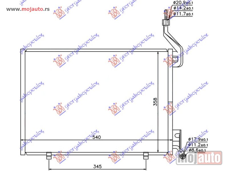 Glavna slika -  HLADNJAK KLIME 1.6 TDCi DIZEL (500x350x16) Ford fiesta 08-13 -dostupno - MojAuto