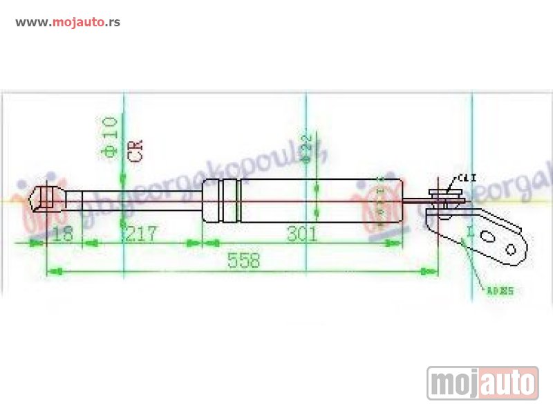Glavna slika -  AMORTIZER GEPEK VRATA (558L-450N) Levo Mazda 5 05-10 -dostupno - MojAuto