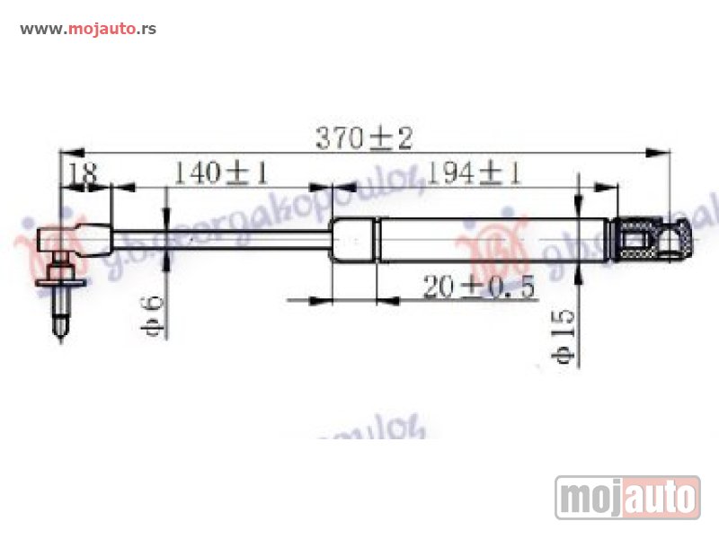 Glavna slika -  AMORTIZER GEPEK STAKLA (370L-120N) Jeep grand cherokee 99-05 -dostupno - MojAuto