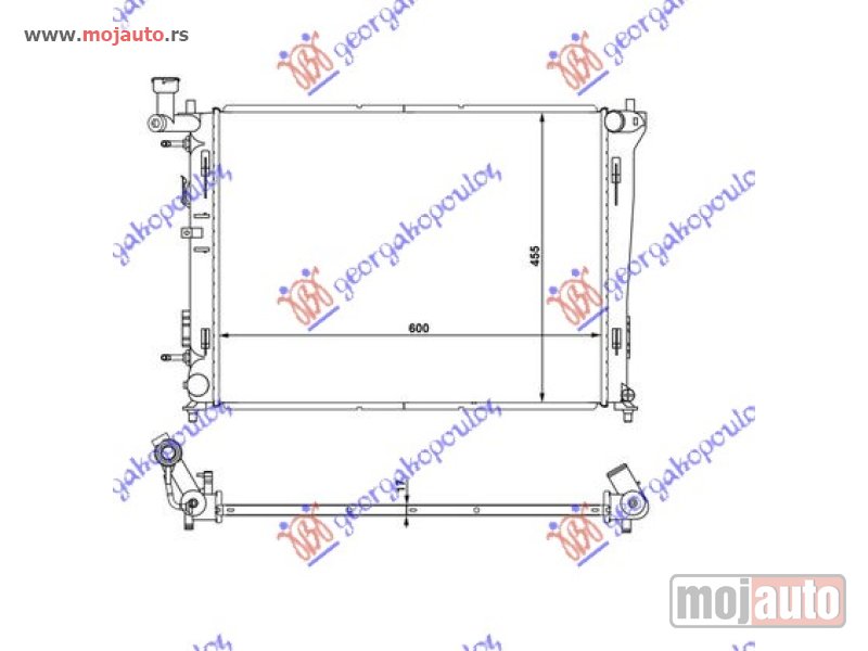 Glavna slika -  HLADNJAK MOTORA 1.4/1.6/2.0 BENZIN (AUTO) (600x440x16) Hyundai i30 07-12 -dostupno - MojAuto