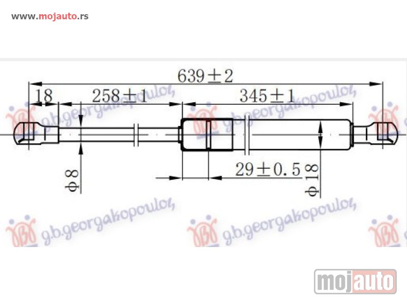 Glavna slika -  AMORTIZER GEPEK VRATA (640L-465N) Honda civic h/b-l/b 06-12 -dostupno - MojAuto