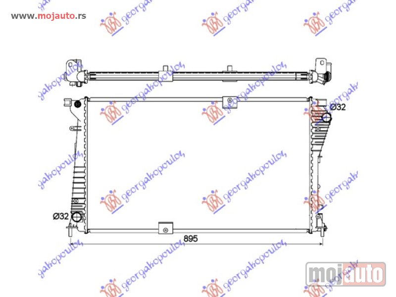 Glavna slika -  HLADNJAK MOTORA 2.0 CDTi 2.5 DTi DIZEL (780x450x26) CEV DIJAGONALNO (SA START-STOP SISTEMOM) Nissan primastar 02-06 -dostupno - MojAuto