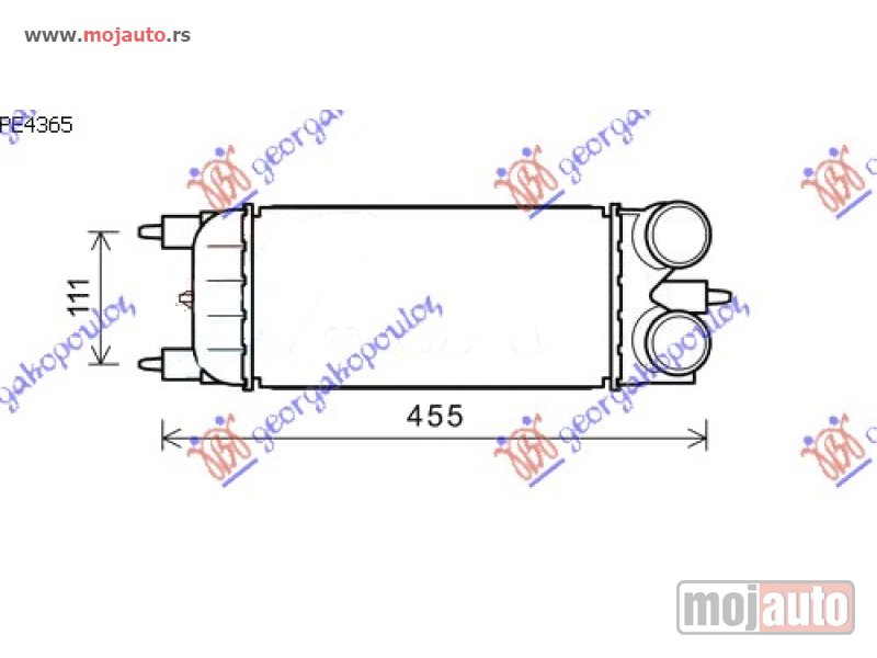 Glavna slika -  HLADNJAK INTERKULERA 1.6 HDi (300x150x80) Citroen c5 08-16 -dostupno - MojAuto