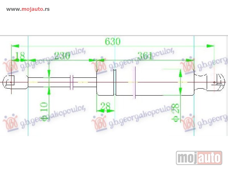 Glavna slika -  AMORTIZER GEPEK VRATA (620L-625N) Peugeot partner 08-15 -dostupno - MojAuto